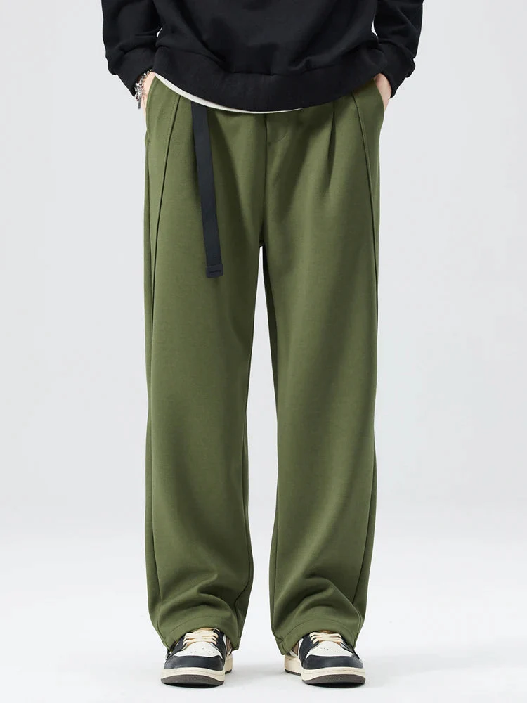 Nathaniel Modern Pleated Wide Leg Pants | Adjustable Hem Streetwear Trousers - Image 14