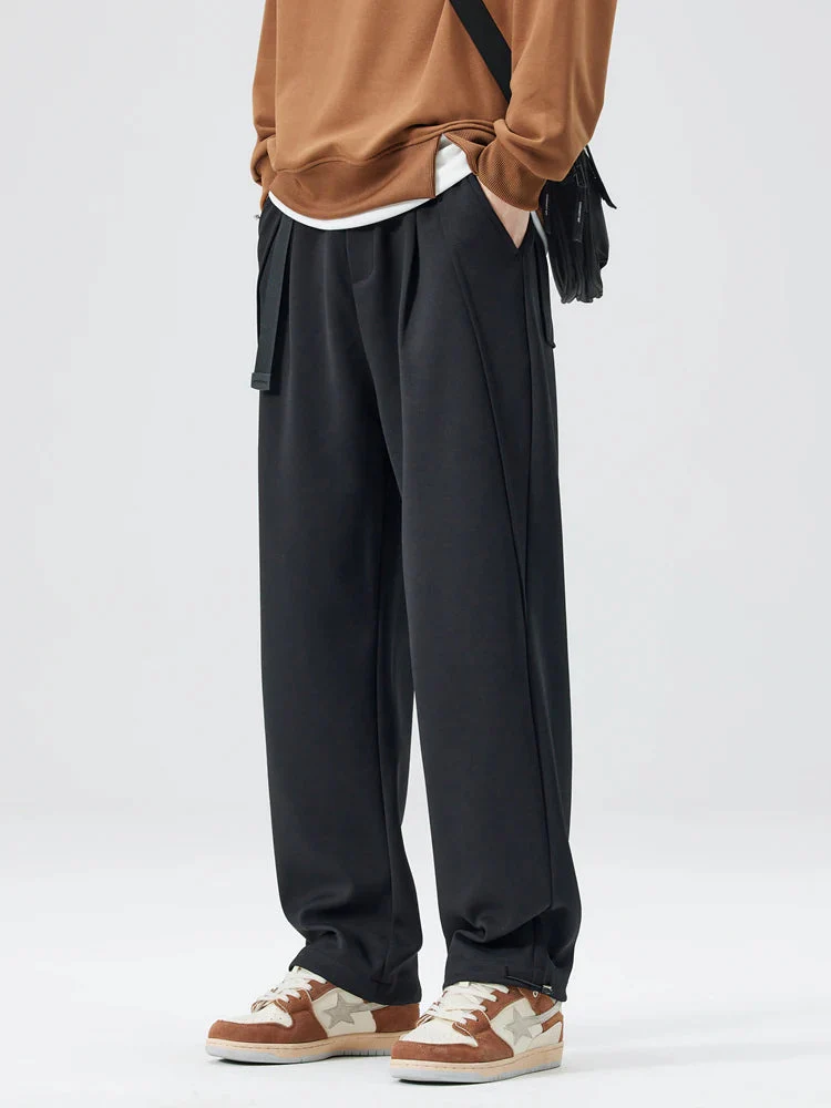 Nathaniel Modern Pleated Wide Leg Pants | Adjustable Hem Streetwear Trousers - Image 5
