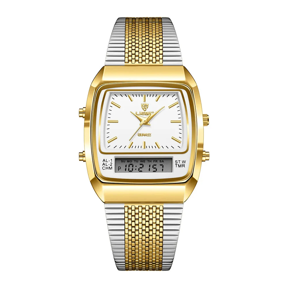 Harry Classic Retro Dual-Display Watch | Two-Tone Analog-Digital Timepiece - Image 3