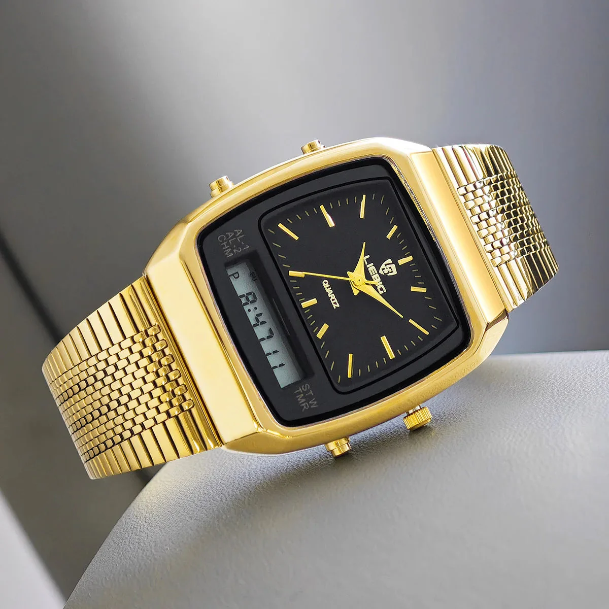 Harry Classic Retro Dual-Display Watch | Two-Tone Analog-Digital Timepiece - Image 6
