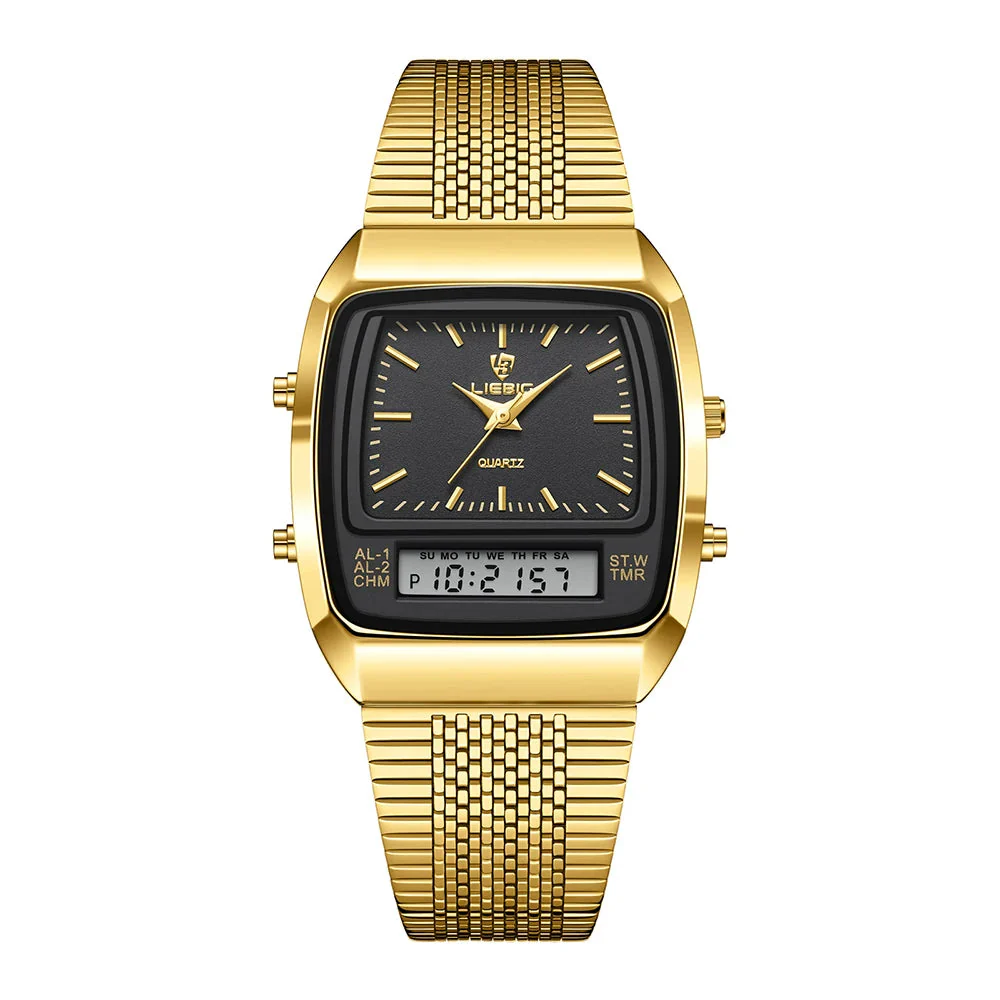 Harry Classic Retro Dual-Display Watch | Two-Tone Analog-Digital Timepiece - Image 8