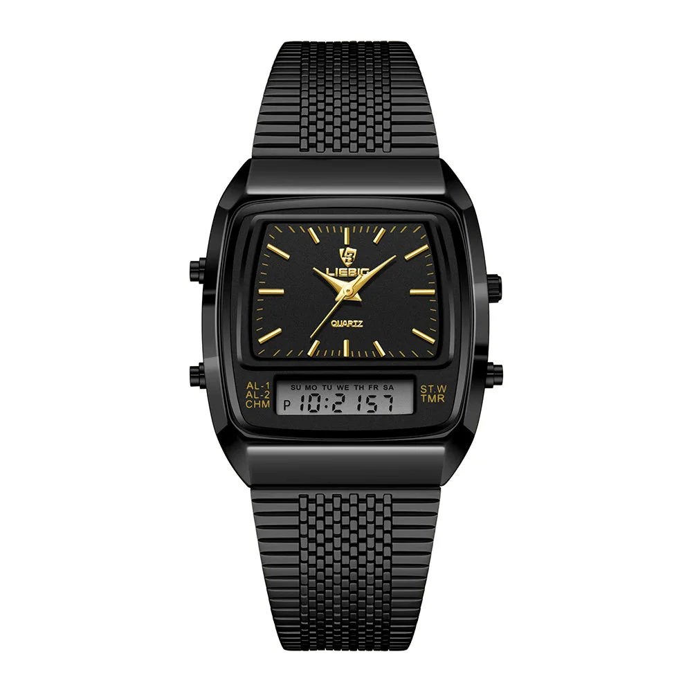 Harry Classic Retro Dual-Display Watch | Two-Tone Analog-Digital Timepiece - Image 9