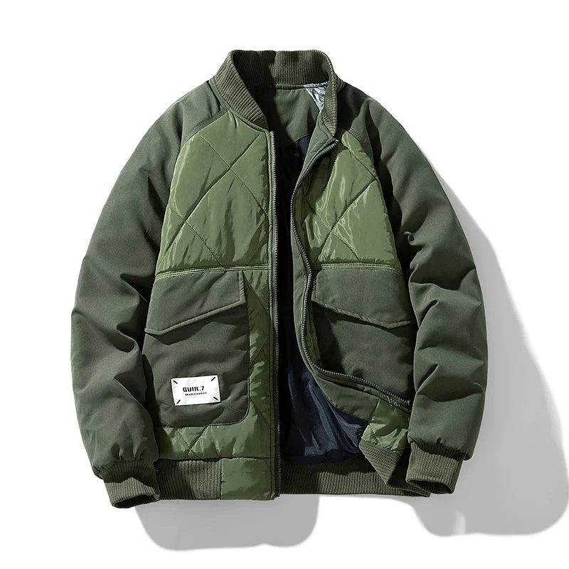 Joseph Mixed-Media Bomber Jacket | Quilted Panel Streetwear Coat - Image 4