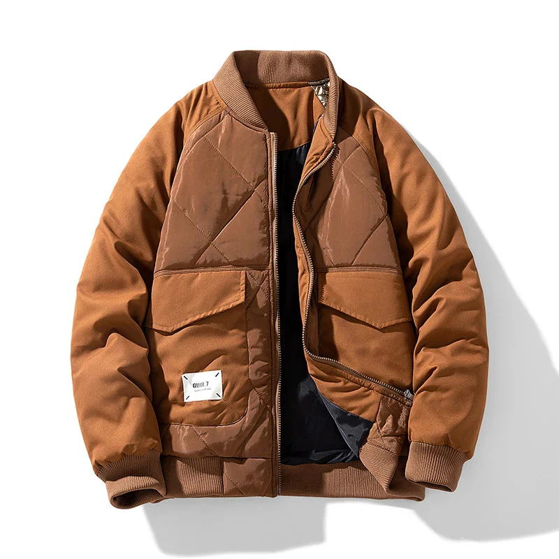 Joseph Mixed-Media Bomber Jacket | Quilted Panel Streetwear Coat - Image 6