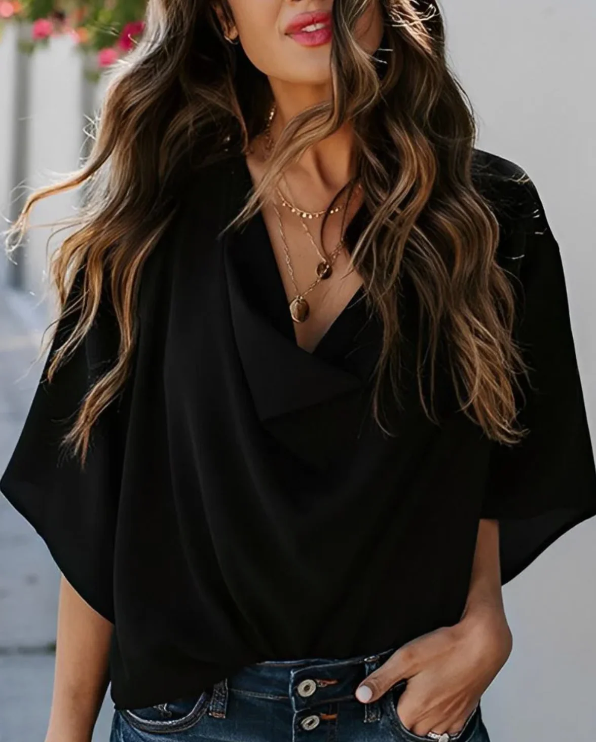 Albertha Blouse | Loose Chiffon Blouse - Image 3