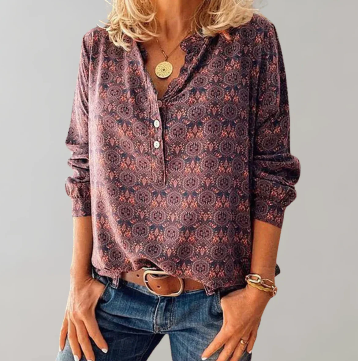 Alejandra Blouse | Long Sleeve Vintage Blouse - Image 3