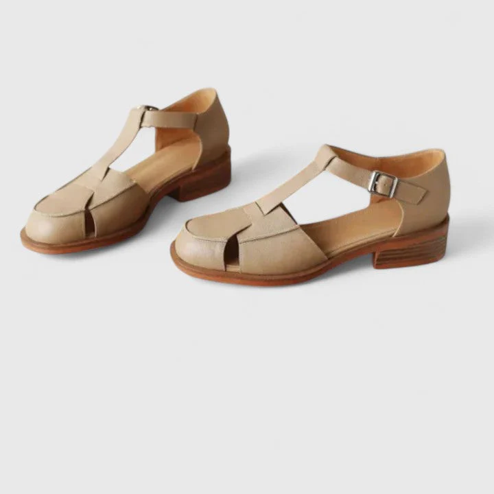 Amelia Block Heel Mary Jane Sandals | T-Strap Buckle Mary Jane Sandals - Image 10