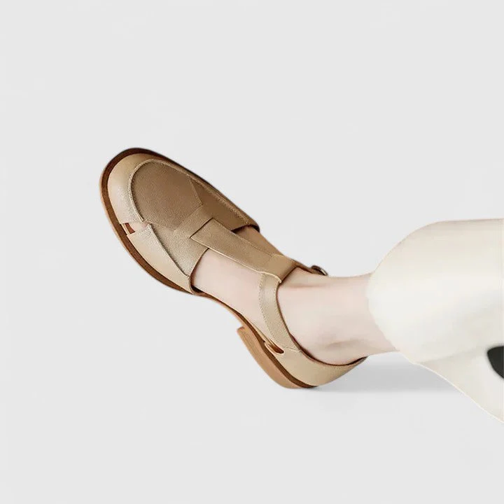 Amelia Block Heel Mary Jane Sandals | T-Strap Buckle Mary Jane Sandals - Image 3