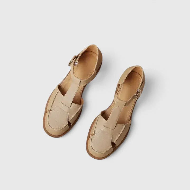 Amelia Block Heel Mary Jane Sandals | T-Strap Buckle Mary Jane Sandals - Image 7