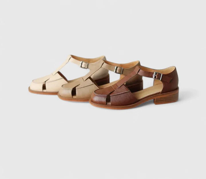 Amelia Block Heel Mary Jane Sandals | T-Strap Buckle Mary Jane Sandals - Image 8