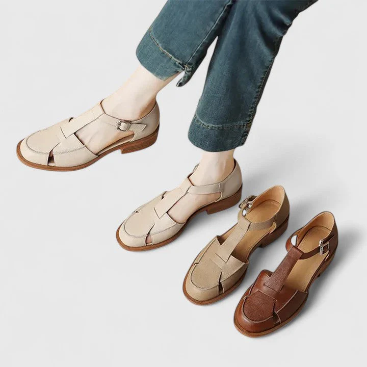 Amelia Block Heel Mary Jane Sandals | T-Strap Buckle Mary Jane Sandals - Image 9