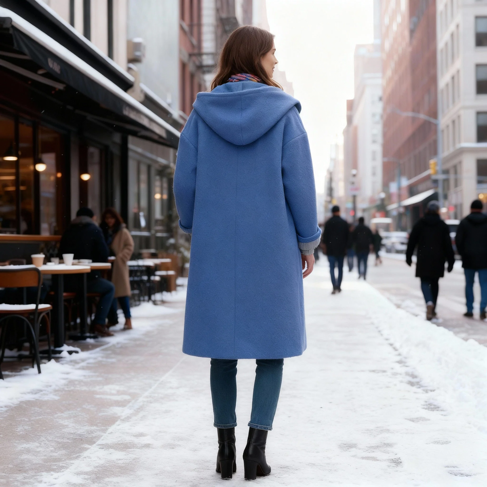 Amelia Hooded Coat | Relaxed Fit Button Front Winter Coat - Image 7