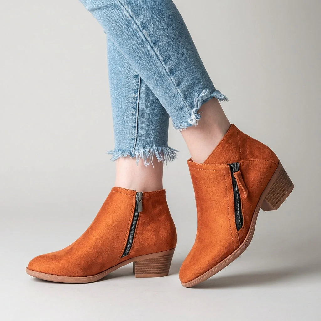 Amelia Leather Orthopedic Ankle Boots | Casual Block Heel Boots - Image 3