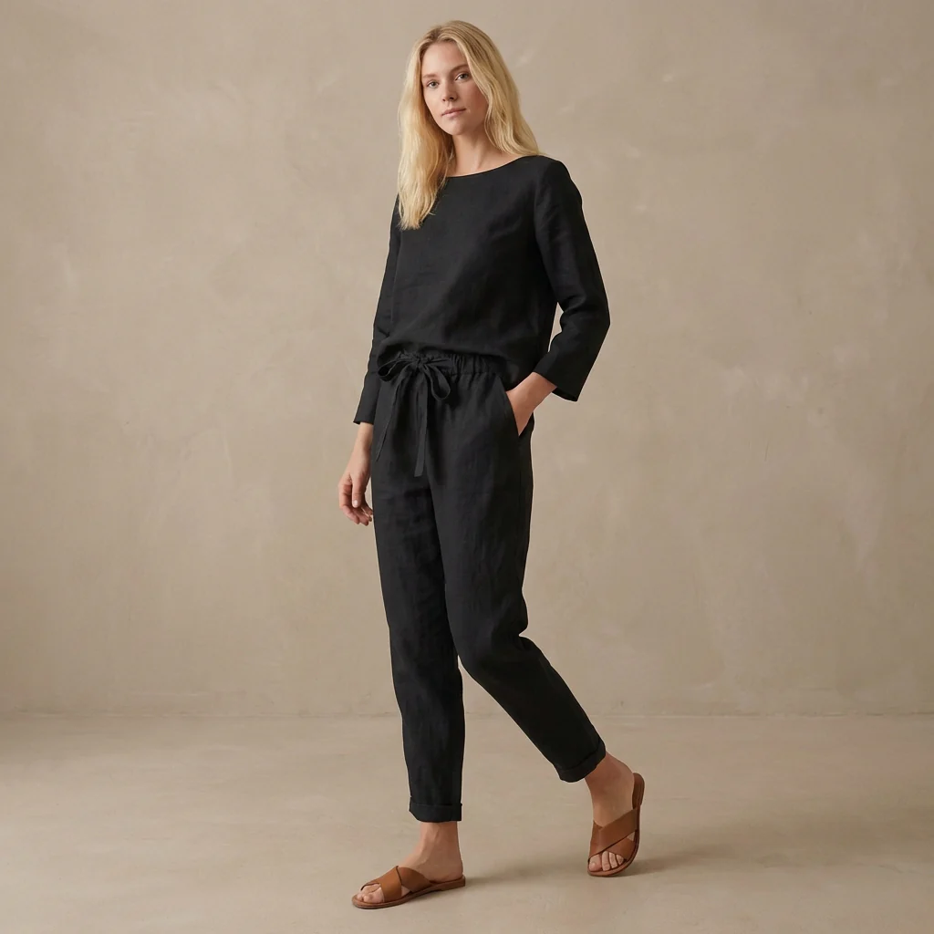 Women's Loungewear Set - Relaxed Fit - Blouse & Pants - Image 4
