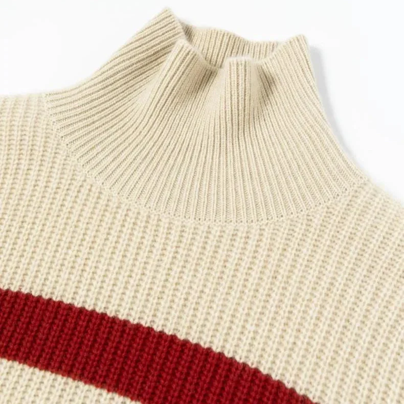 Amelia Oversized Striped Turtleneck Sweater | Ribbed Long Sleeve Sweater - Image 7