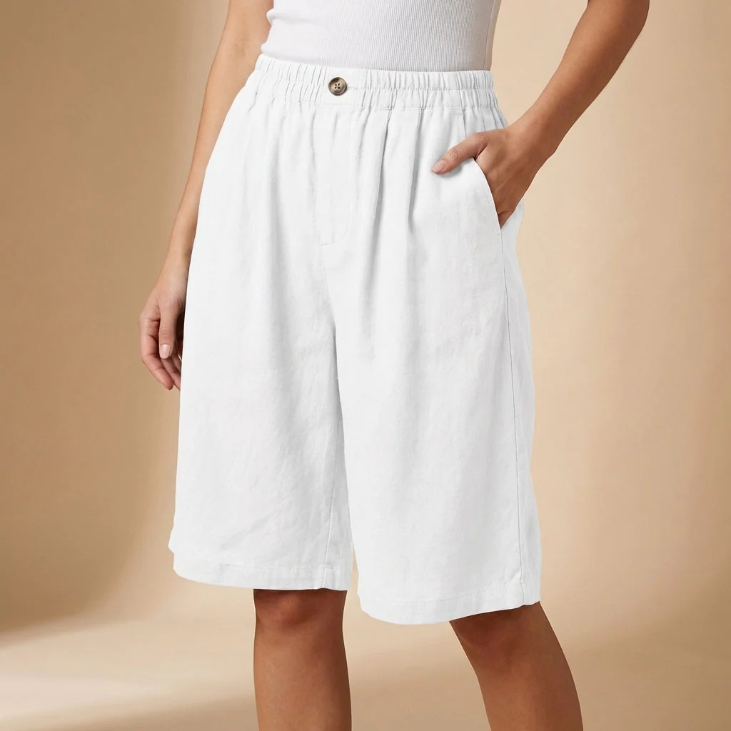 Amelia Relaxed Fit Shorts | Elastic Waist Pockets Shorts - Image 5