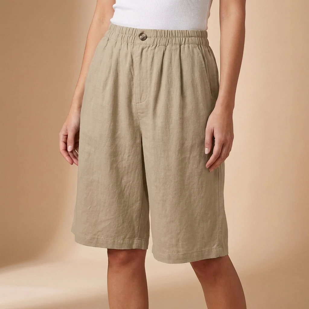 Amelia Relaxed Fit Shorts | Elastic Waist Pockets Shorts - Image 9