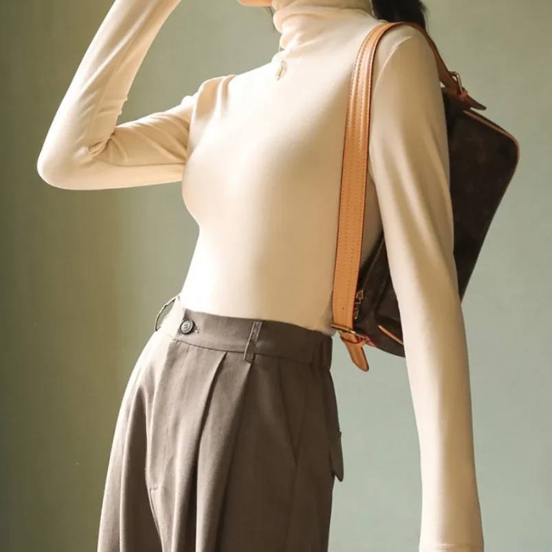 Amelia Slim Fit Turtleneck Top | Long Sleeve Solid Turtleneck Top - Image 4