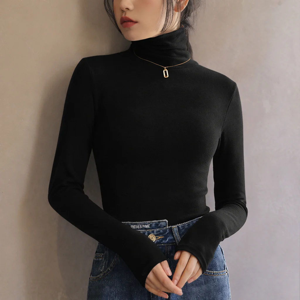 Amelia Slim Fit Turtleneck Top | Long Sleeve Solid Turtleneck Top - Image 7
