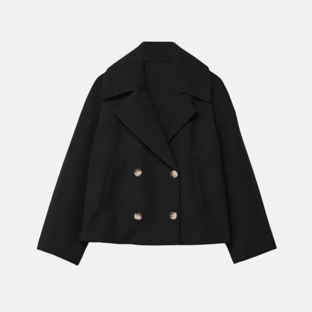 Amelia Cropped Double-Breasted Jacket | Relaxed Fit Button Front Jacket - Image 7