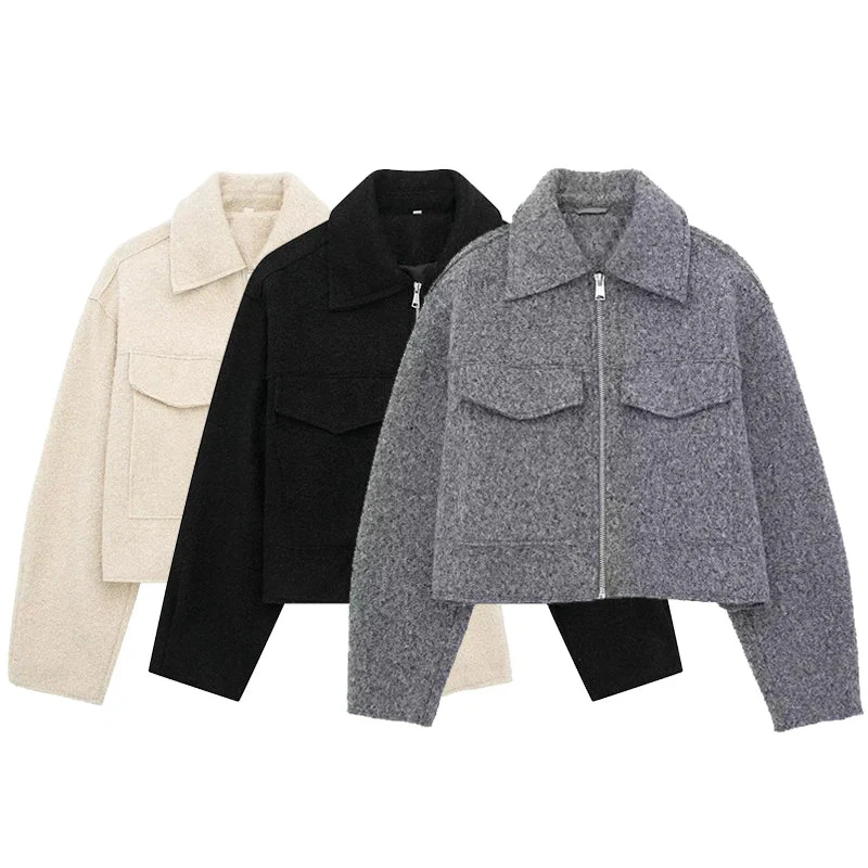 Amelia Cropped Jacket | Collared Relaxed Fit Jacket - Image 9