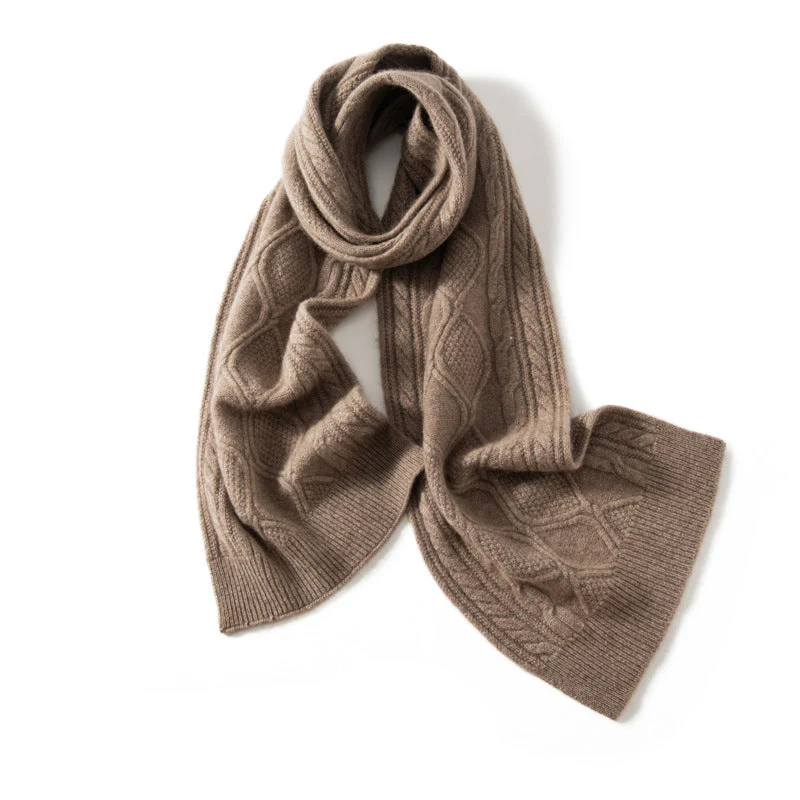 Amelia Draped Scarf | Cable Knit Long Ribbed Edges Scarf - Image 2