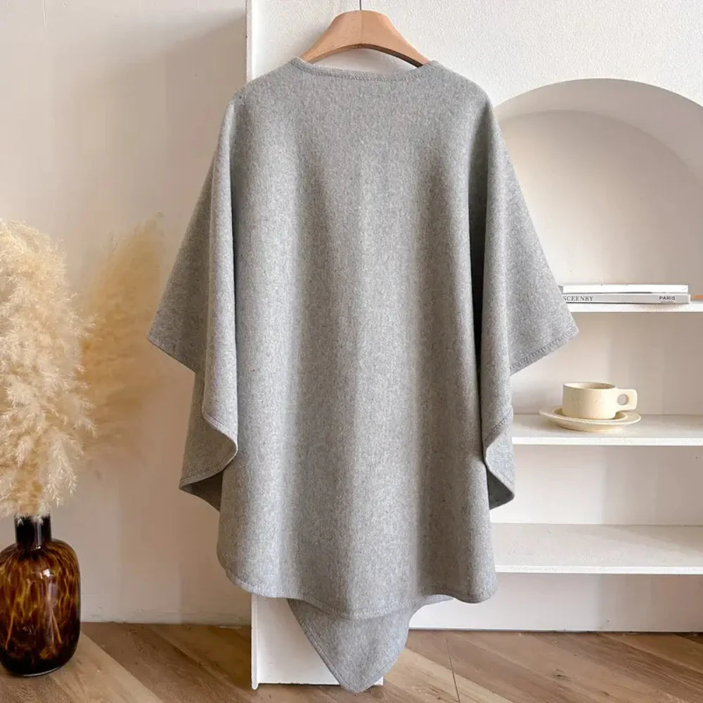 Amelia Relaxed Fit Poncho | Wrap Style Tie Front Poncho - Image 9