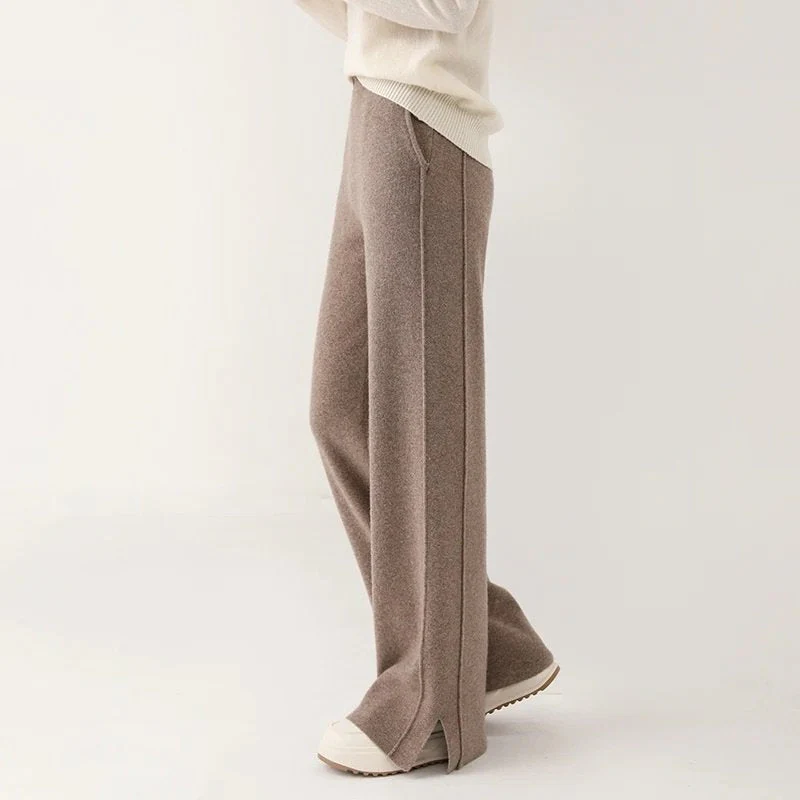 Anna Relaxed Wide-Leg Pants | Solid Full-Length Knit Pants - Image 2