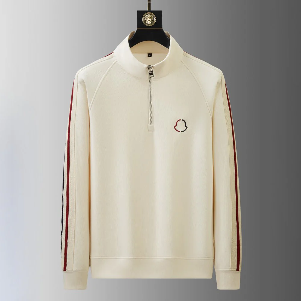 Arthur Fleece Track Jacket Two-Piece Set | Striped Mock Neck Men’s Tracksuit - Image 4
