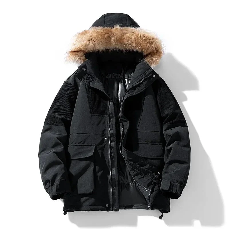 Arthur Hooded Relaxed Fit Parka Jacket | Fur Trim Ribbed Details Parka Jacket - Image 3