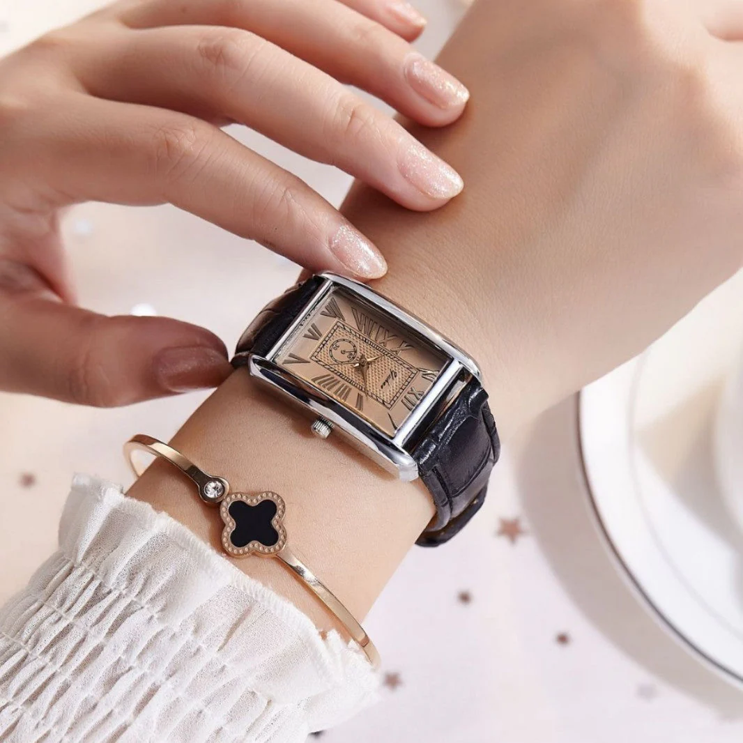 Arthur Rectangular Case Watch | Roman Numerals Set - Image 5