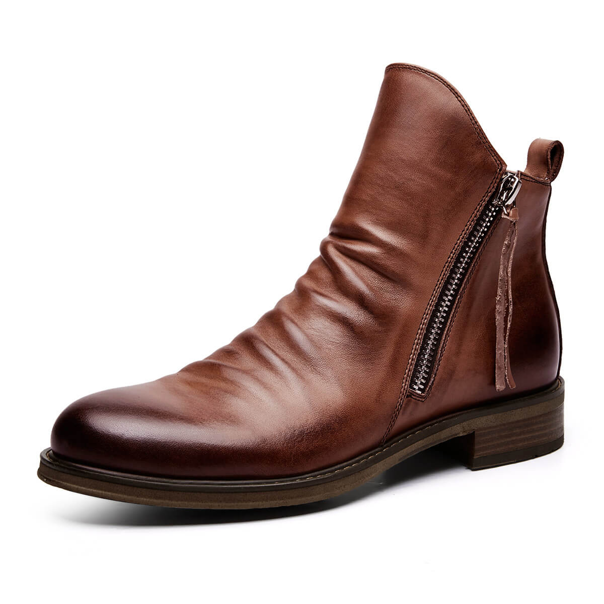 Arthur Regular Fit Ankle Boots | Distressed Finish Round Toe Ankle Boots - Image 11