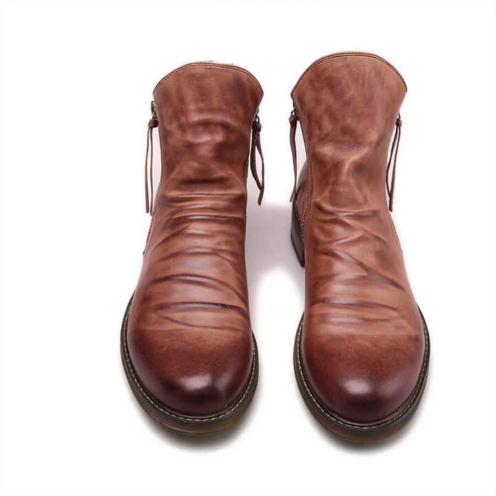 Arthur Regular Fit Ankle Boots | Distressed Finish Round Toe Ankle Boots - Image 14