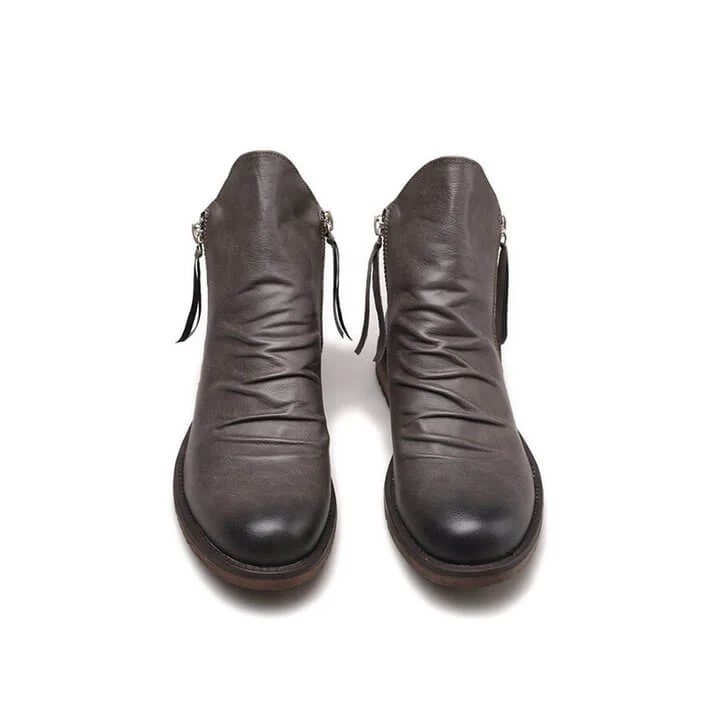 Arthur Regular Fit Ankle Boots | Distressed Finish Round Toe Ankle Boots - Image 17