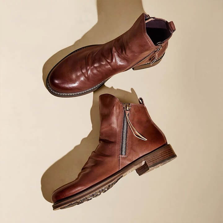 Arthur Regular Fit Ankle Boots | Distressed Finish Round Toe Ankle Boots - Image 6