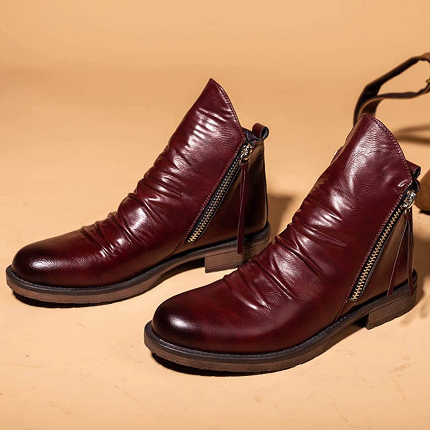 Arthur Regular Fit Ankle Boots | Distressed Finish Round Toe Ankle Boots - Image 7