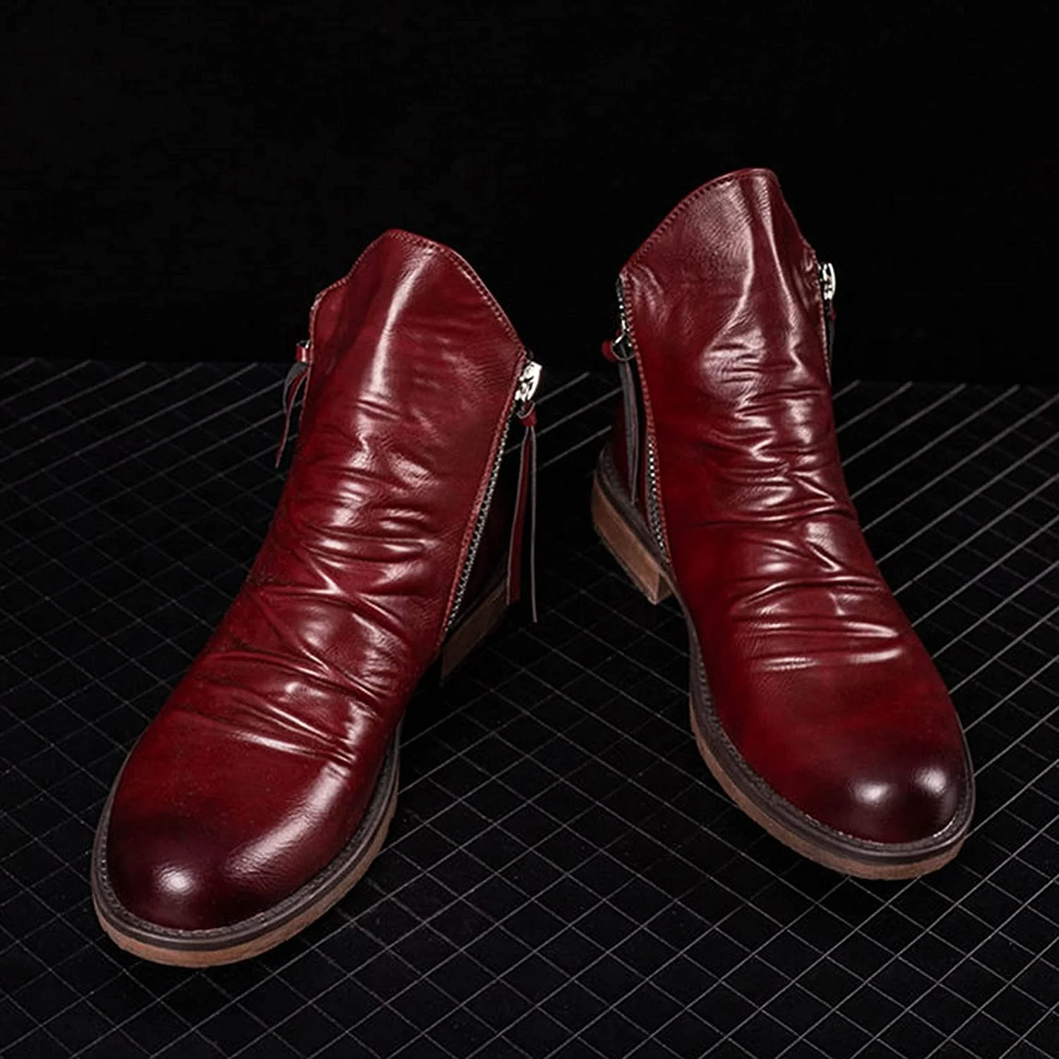 Arthur Regular Fit Ankle Boots | Distressed Finish Round Toe Ankle Boots - Image 8