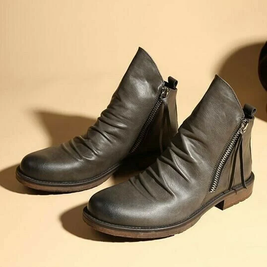 Arthur Regular Fit Ankle Boots | Distressed Finish Round Toe Ankle Boots - Image 9