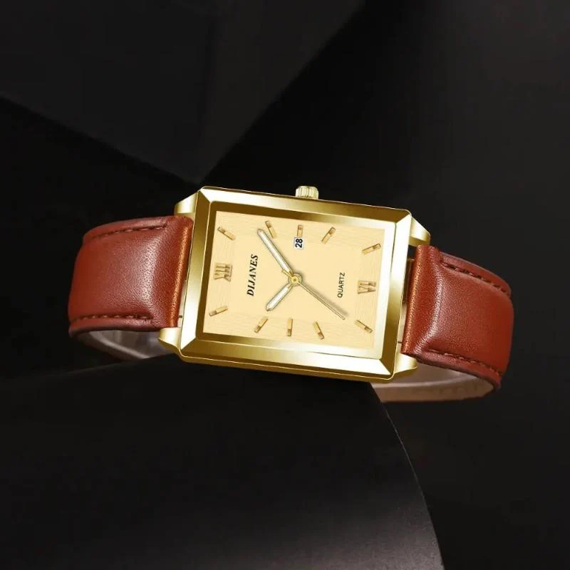 Arthur Wristwatch | Rectangular Case Date Window Wristwatch - Image 4