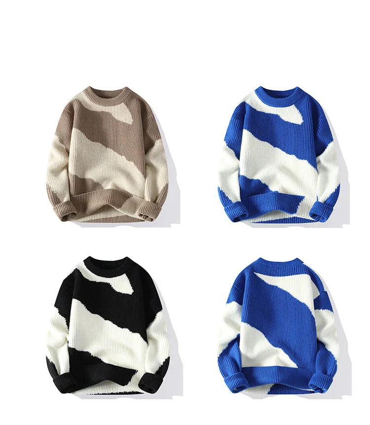 Arthur Oversized Sweater | Crewneck Ribbed Abstract Sweater - Image 8