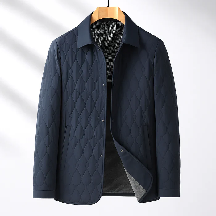 Arthur Quilted Jacket | Collared Snap Button Hip-Length Jacket - Image 2