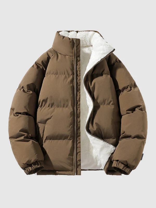 Arthur Quilted Relaxed Fit Puffer Jacket | Stand Collar Zip Front Puffer Jacket - Image 10