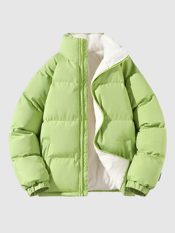 Arthur Quilted Relaxed Fit Puffer Jacket | Stand Collar Zip Front Puffer Jacket - Image 14