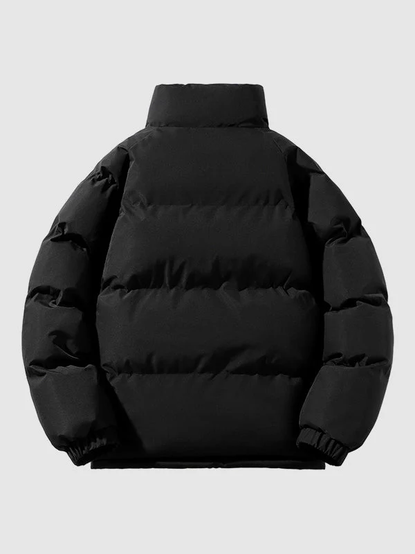 Arthur Quilted Relaxed Fit Puffer Jacket | Stand Collar Zip Front Puffer Jacket - Image 8