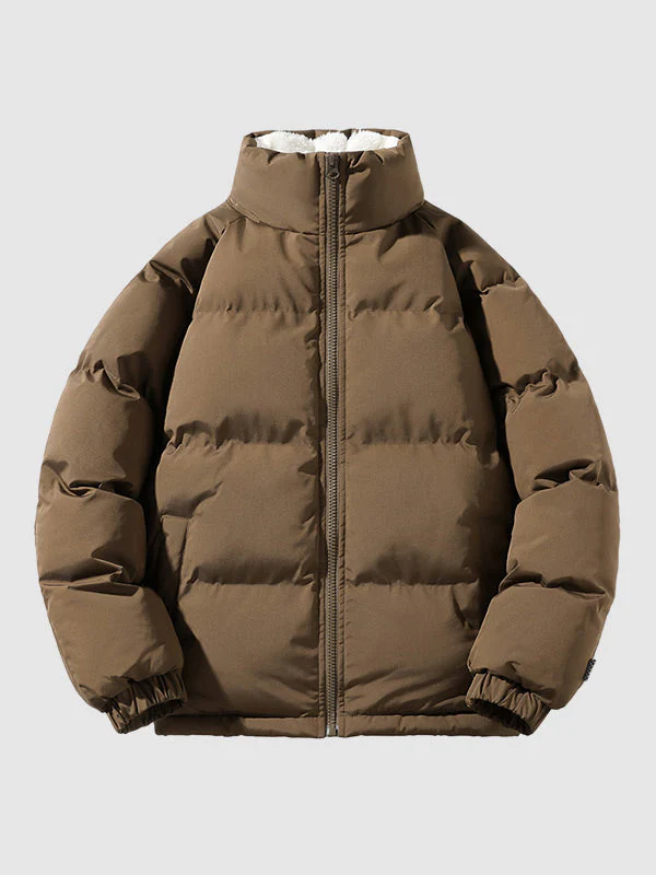 Arthur Quilted Relaxed Fit Puffer Jacket | Stand Collar Zip Front Puffer Jacket - Image 9