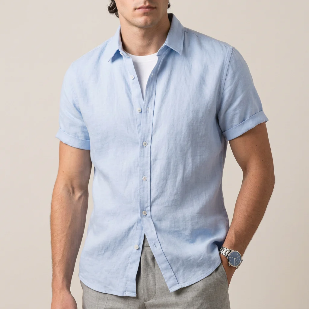 Arthur Relaxed Button-Front Shirt | Collared Cuffed Sleeve Shirt