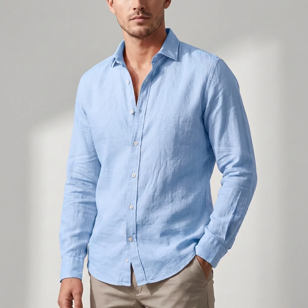 Arthur Relaxed Fit Button-Down Shirt | Collared Long Sleeve Shirt - Image 3