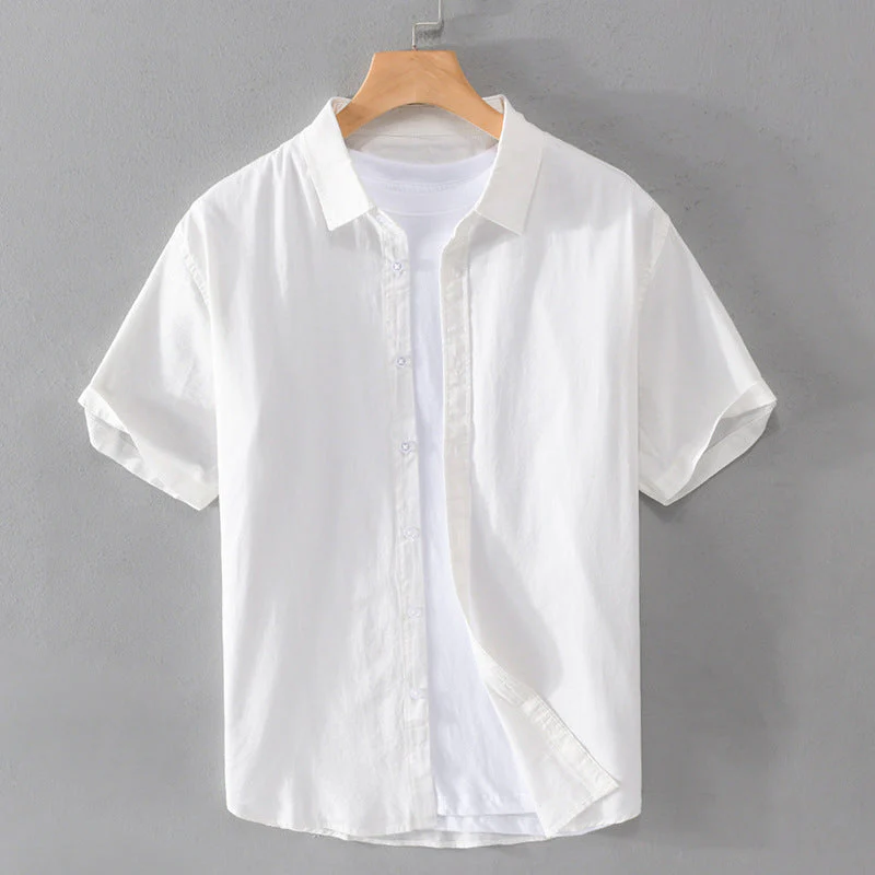 Arthur Relaxed Fit Short Sleeve Button-Front Shirt | Collared Casual Shirt - Image 2