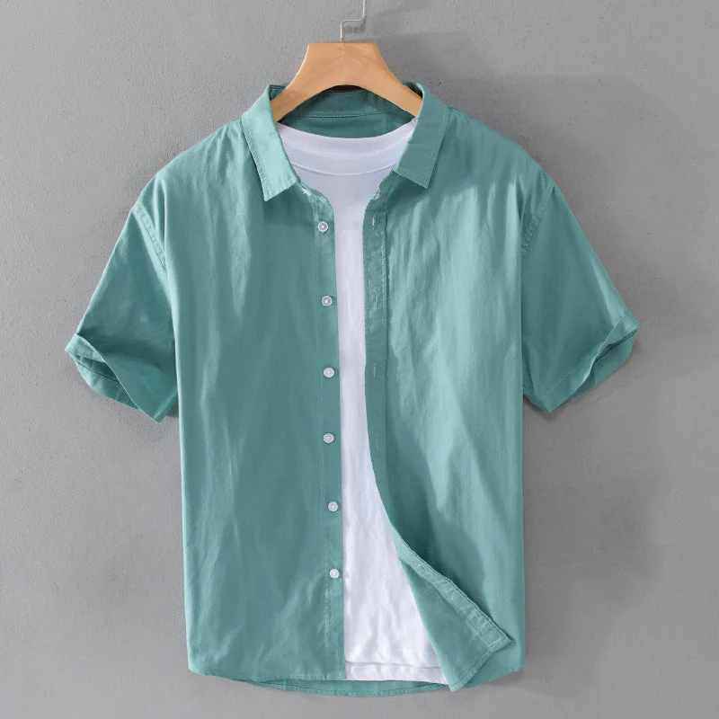 Arthur Relaxed Fit Short Sleeve Button-Front Shirt | Collared Casual Shirt - Image 3