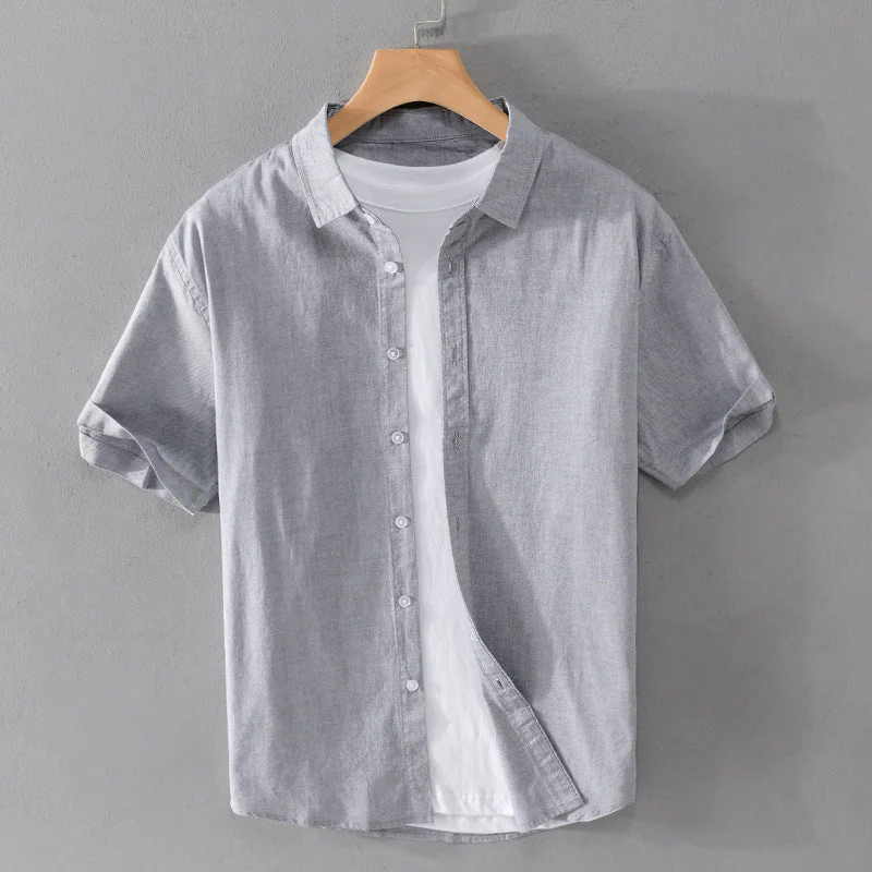 Arthur Relaxed Fit Short Sleeve Button-Front Shirt | Collared Casual Shirt - Image 4